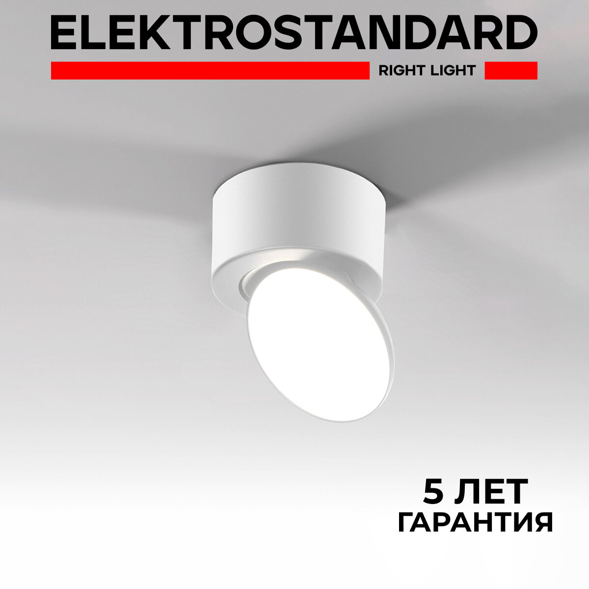 Спот / Накладной потолочный светодиодный светильник с поворотным плафоном Elektrostandard Smooth 25053/LED, 4000 К, 10 Вт, цвет белый