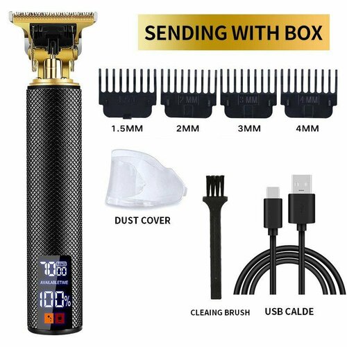 Электрическая машинка для стрижки волос T9 с ЖК-дисплеем большого размера Черный 72100₽