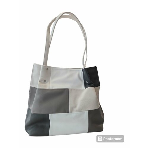 Сумка шоппер GERA 1153, серый, белый