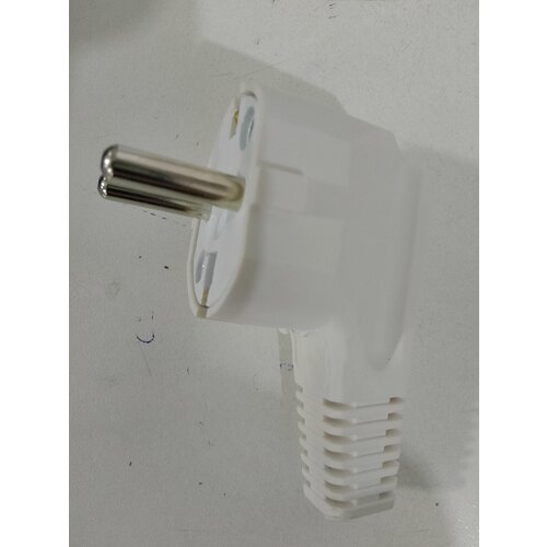 Вилка штепсельная Велконт, резиновая, угловая с заземлением белая 16А 250V