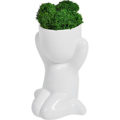 Кашпо для цветов Человечек фантазер 8x9 см h123 см глина белый 2300₽