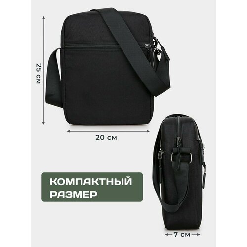 Сумка кросс-боди SPENS, фактура гладкая, черный матовый