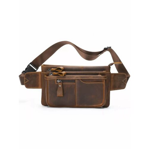 Сумка поясная фактура матовая коричневый 5290₽