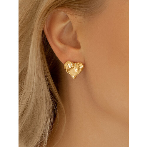 Серьги пусеты SLOVO JEWELRY, размер 17 мм, золотистый