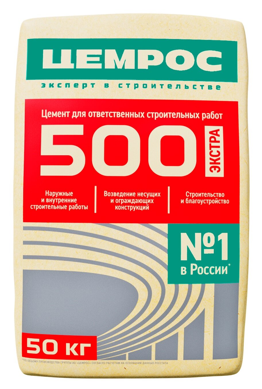 Цемент евроцемент/цемрос М500Д0 ЦЕМ I 42,5 50кг 1 шт — фото 1
