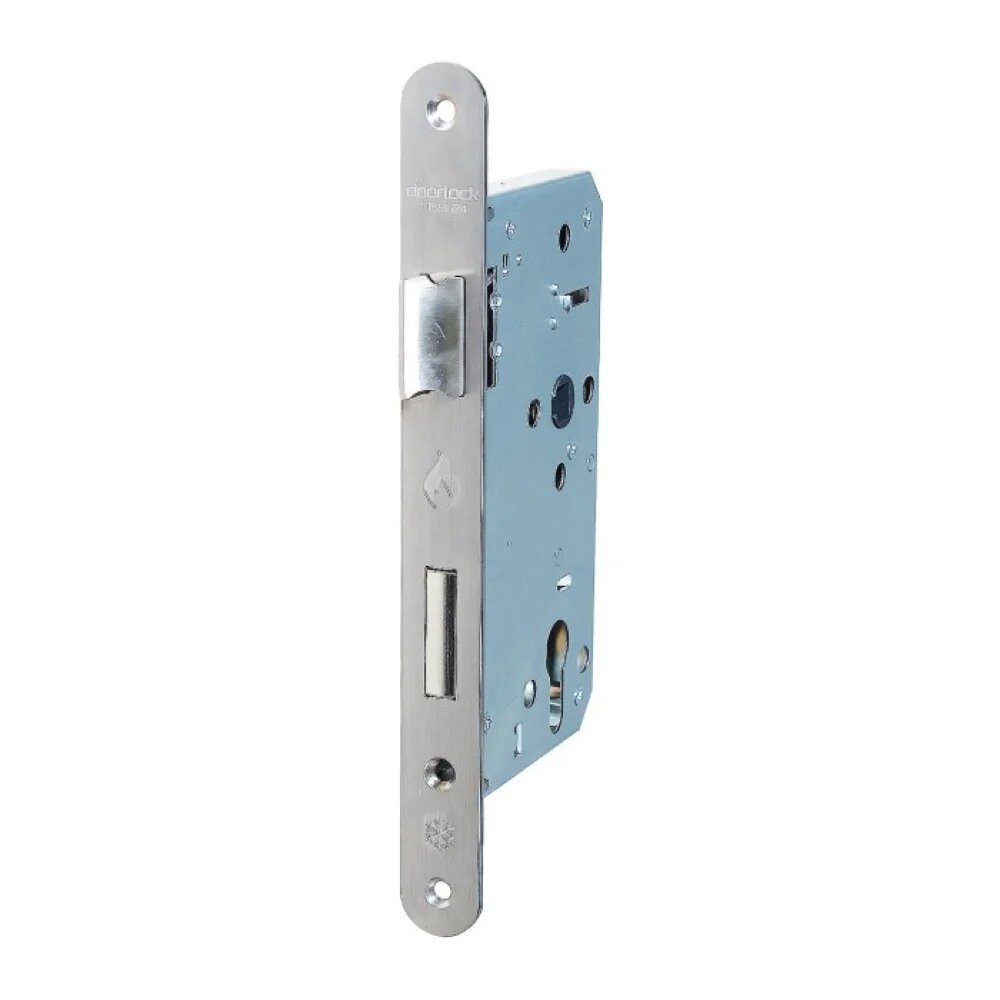 Doorlock Корпус огнестойкого замка DL1769С/65/72/24/9/SSS (матовая нержавеющая сталь) реверсивный под цилиндр бэксет 65мм межосевое расстояние 72мм 75307