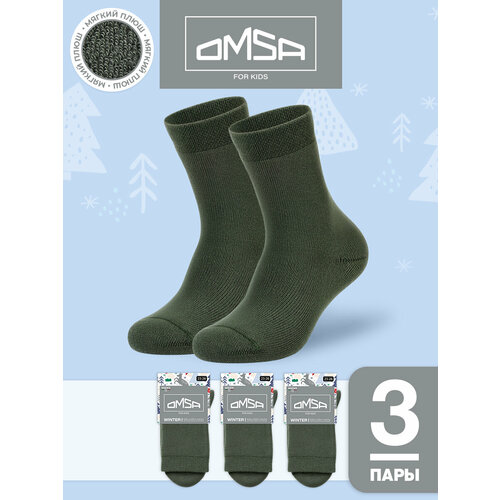 фото Носки omsa omsa kids, 3 пары, размер 31/34, , хаки