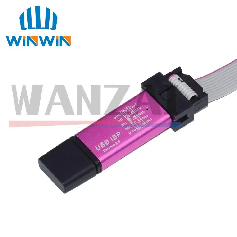 Программатор USB ISP USBISP USBASP ASP в алюминиевом корпусе для 51 ATMEL AVR WIN7 64 (случайный цвет) — фото 1