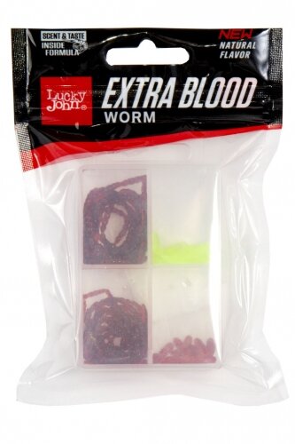 Насадки искусственные съедобные LJ Pro Series EXTRA BLOOD WORM/MAGGOT мотыль/опарыш MIX2 240/30 шт