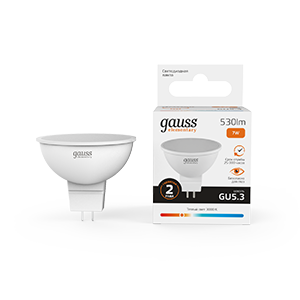 Лампа светодиодная Gauss Elementary MR16 7W 530lm 3000K GU5.3 LED