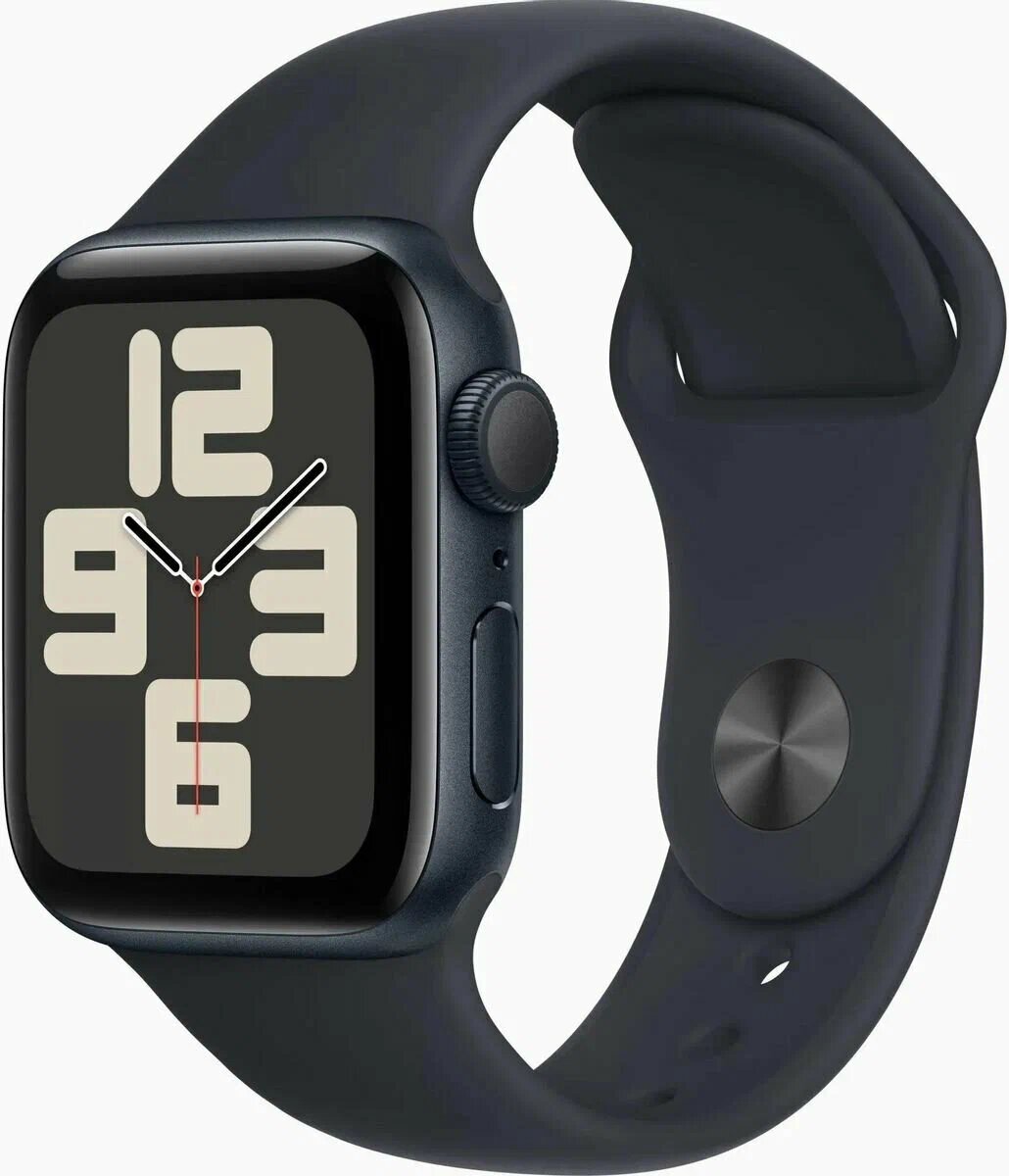 Умные часы, Apple Watch Series SE (2024) 40 мм , Midnight | алюминий цвета «тёмная ночь», ремешок S/M