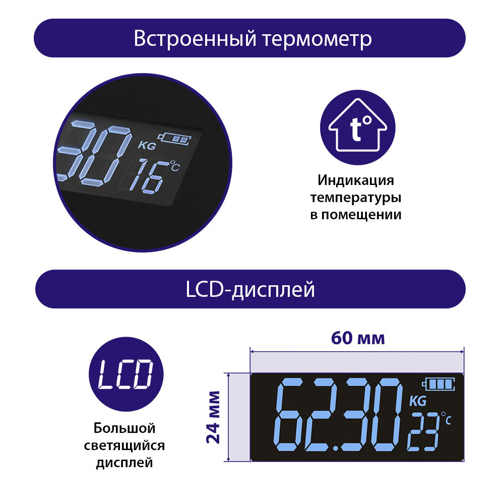 весы напольные LUMME LU-1334 стекло до 180кг диагностические черный - фото №4
