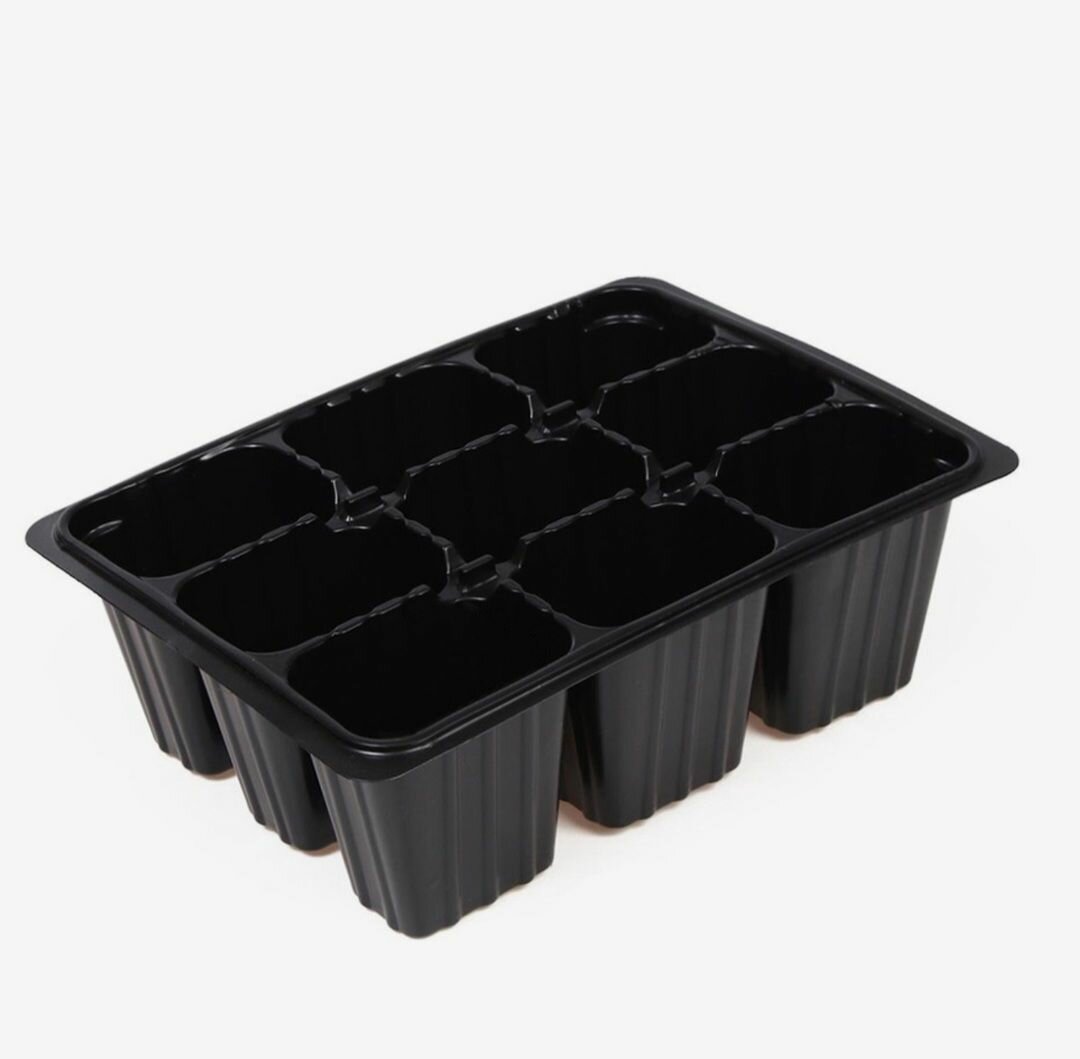 Кассета для рассады 9 ячеек по 80 мл пластик чёрная 18 13 6 см 10шт