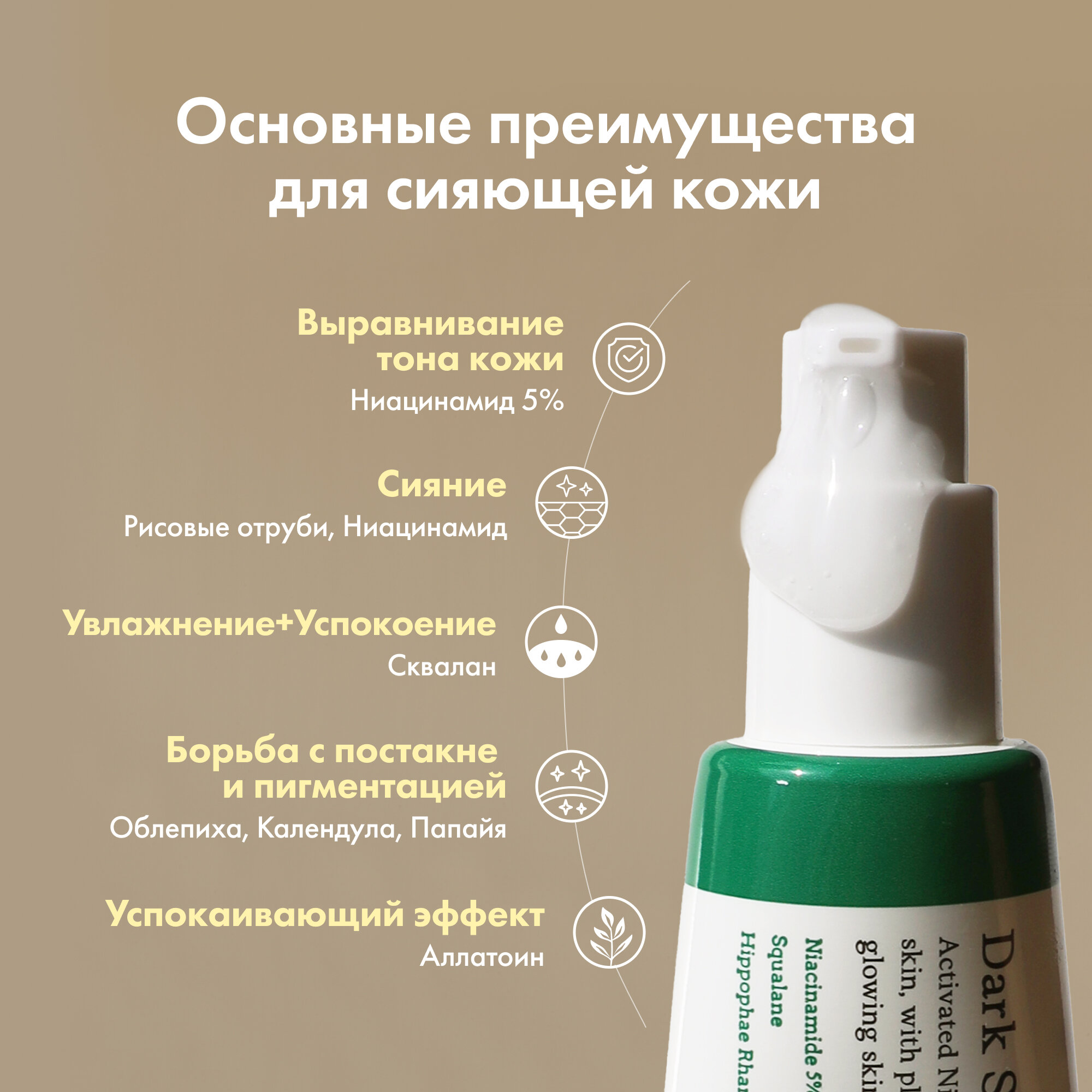 Осветляющая сыворотка от пигментных пятен с 5% ниацинамида AXIS-Y Dark Spot Correcting Glow Serum, 50 ml — фото 1