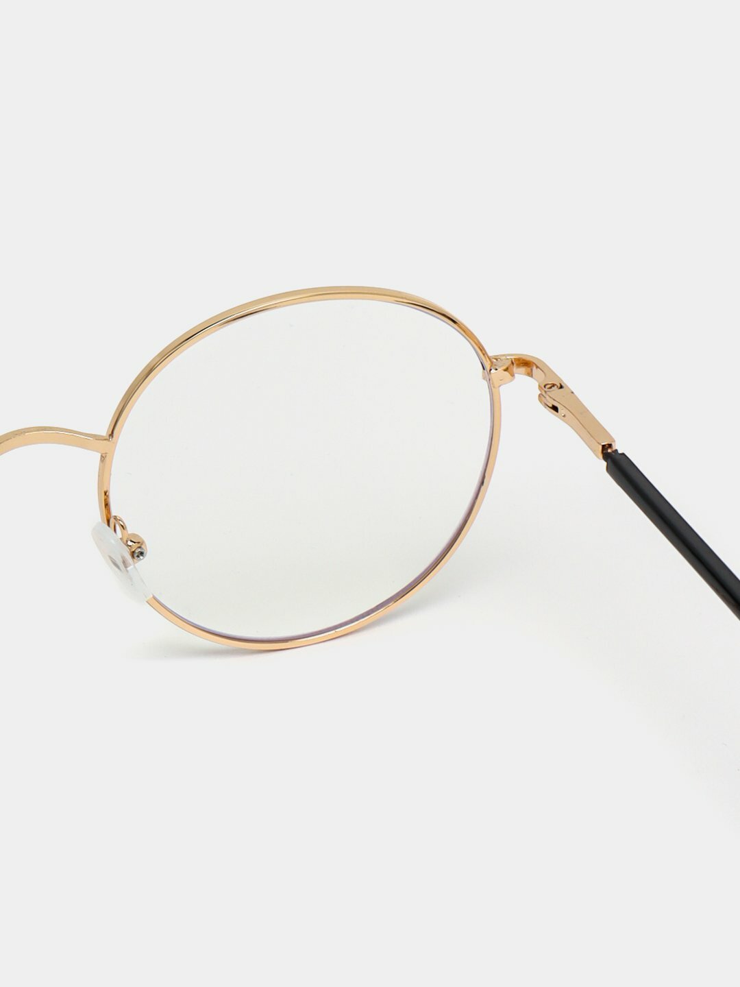 Очки для компьютера, унисекс, круглые, золотистые, стеклопластик, без диоптрий — фото 1