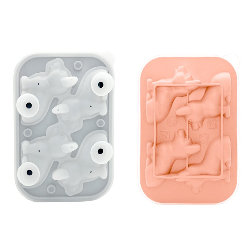 Инновационная форма для льда в форме собаки 4 ячейки 3D пищевой силикон для уникальной подачи напитков кухонная принадлежность