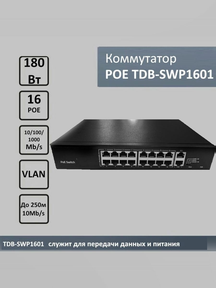 Коммутатор PoE TDB-SWP1601