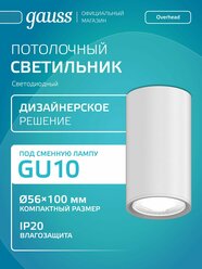 Светильник потолочный накладной под лампу GU10 Белый Gauss Basic