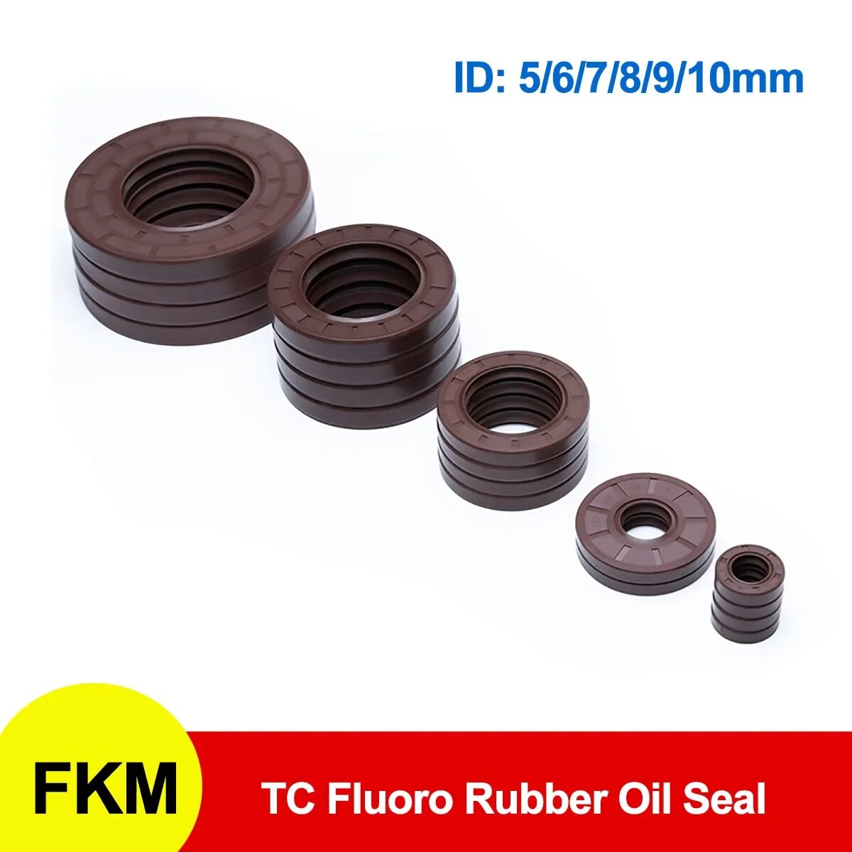 Сальник FKM 6x12x3mm коричневый 5Pcs 6x17x4.5mm