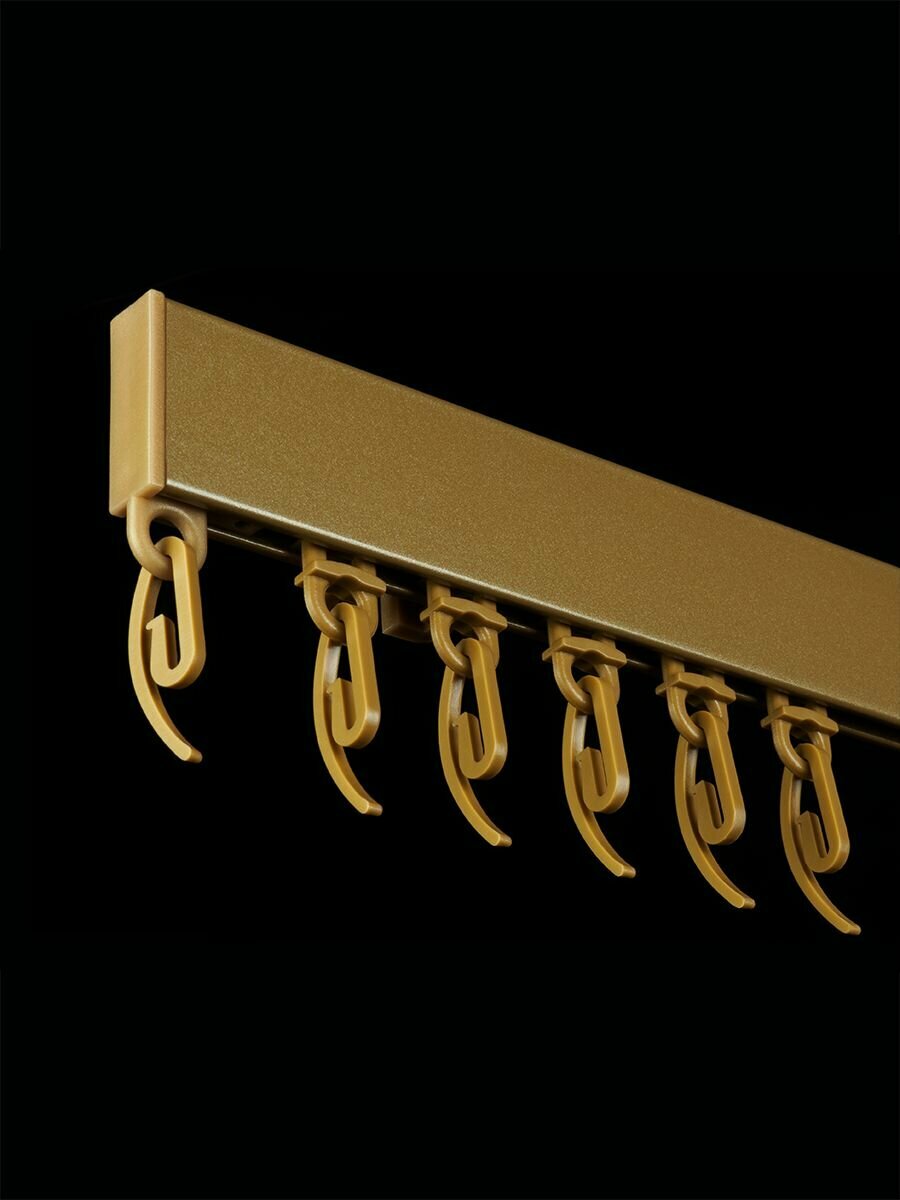 Карниз для штор потолочный однорядный OLEXDECO "Универсал" прямой 120 см латунь.