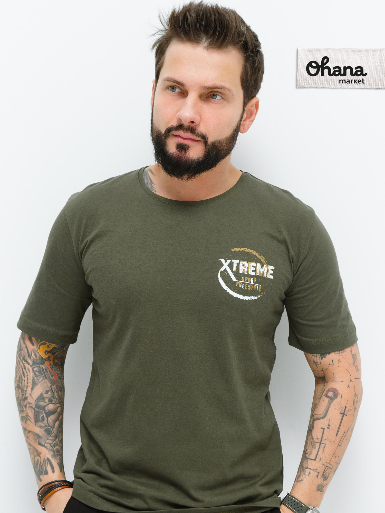 Футболка Ohana market мужская базовая размер 56 хаки