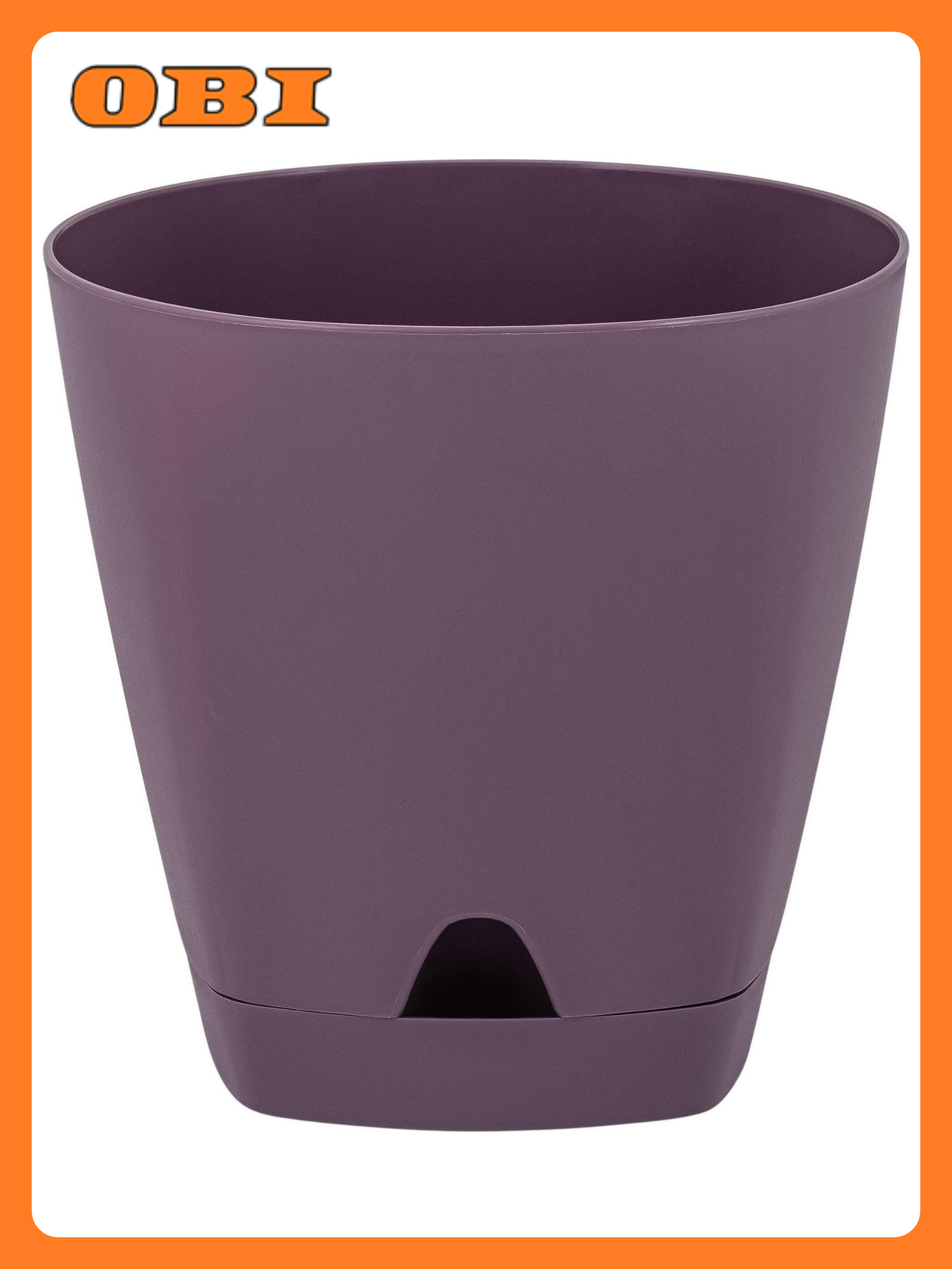 Горшок InGreen Amsterdam d20 см 4 л полипропиленовый морозная слива с поддоном