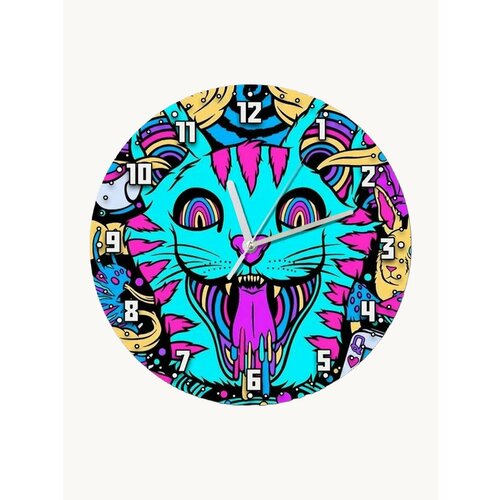 Настенные часы УФ психоделика (чеширский кот) - 125