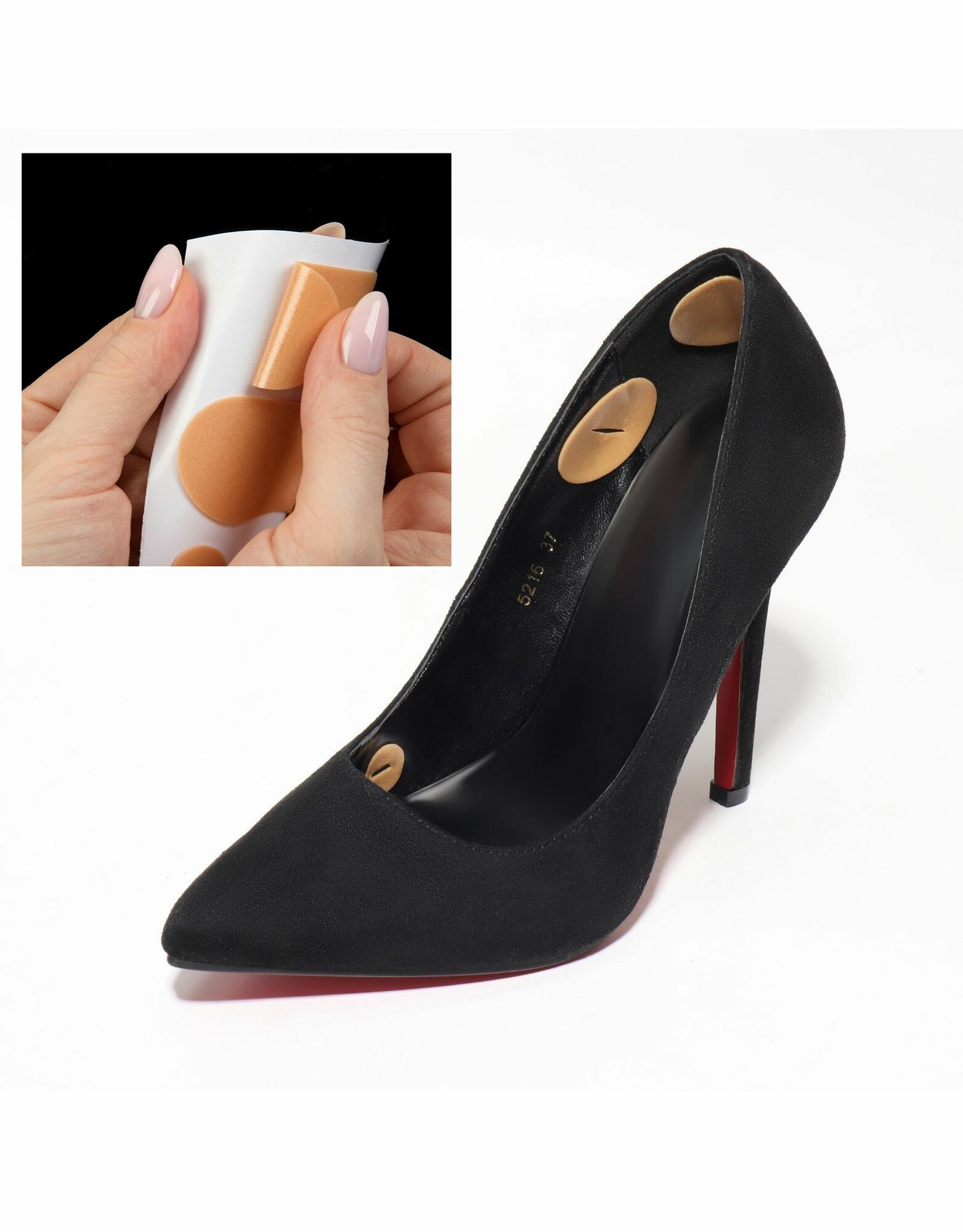 Набор подушечек и пяткоудерживателей для обуви, на клеевой основе, в наборе 14 шт, цвет телесный