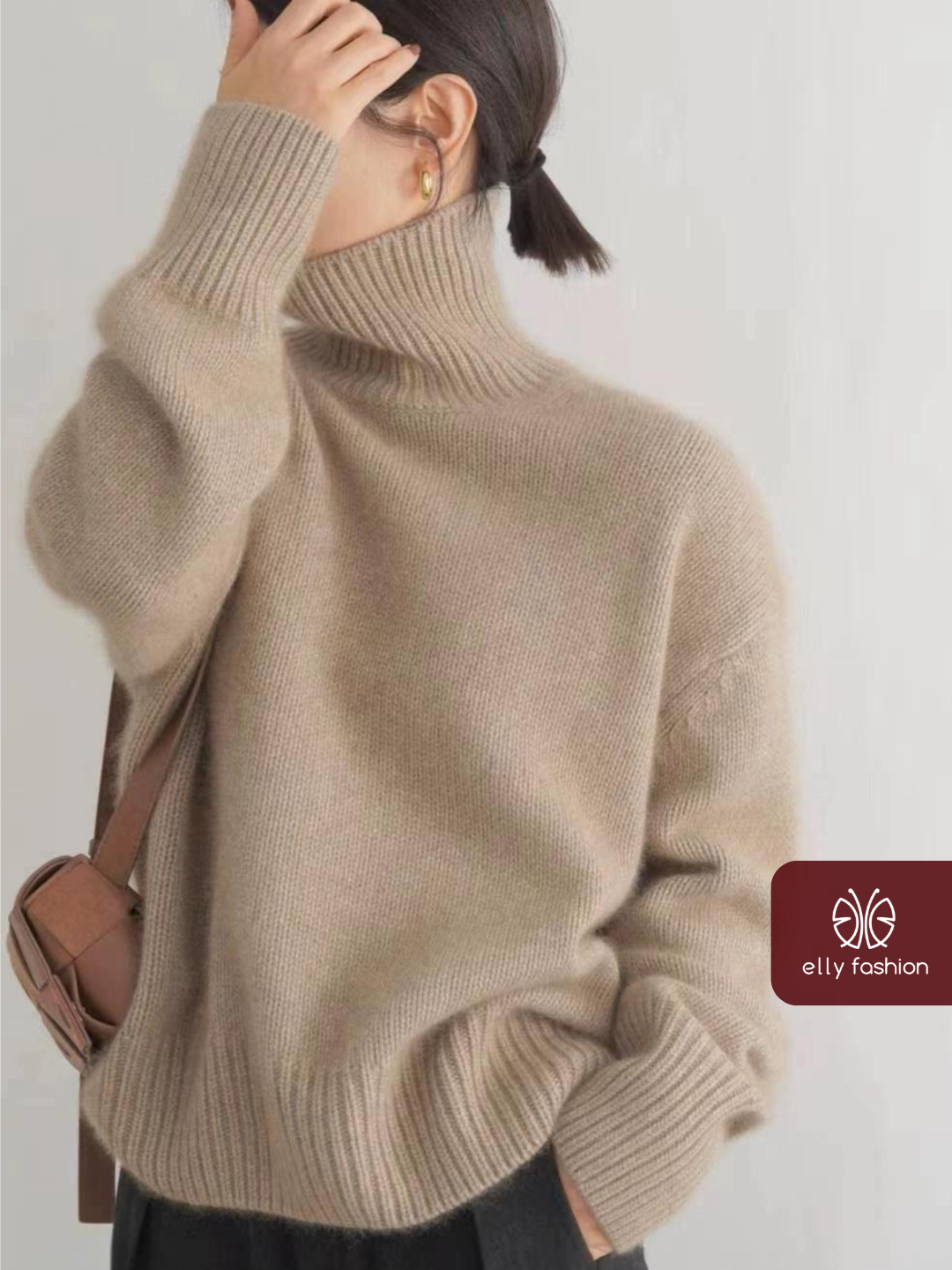 Свитер  Свитер вязаный оверсайз теплый, размер отсутствует, , бежевый — фото 1