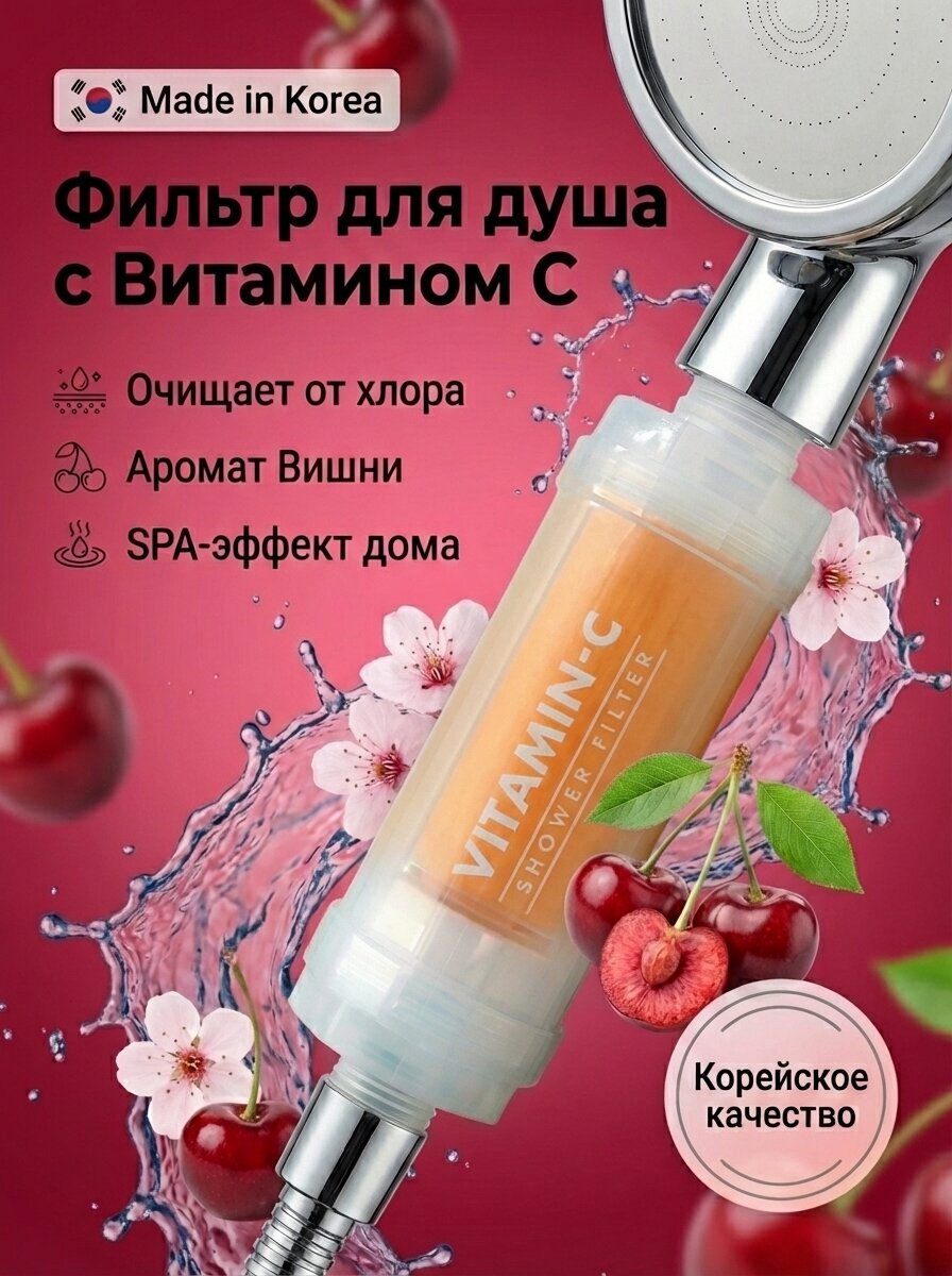 Арома-фильтр для душа с витамином C, 70 мл — свежий аромат и чистая вода