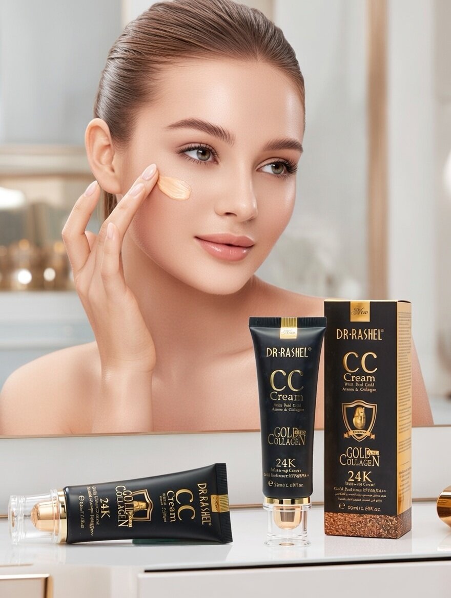 CC тональный крем для макияжа 24K gold collagen SPF60+, 50 мл