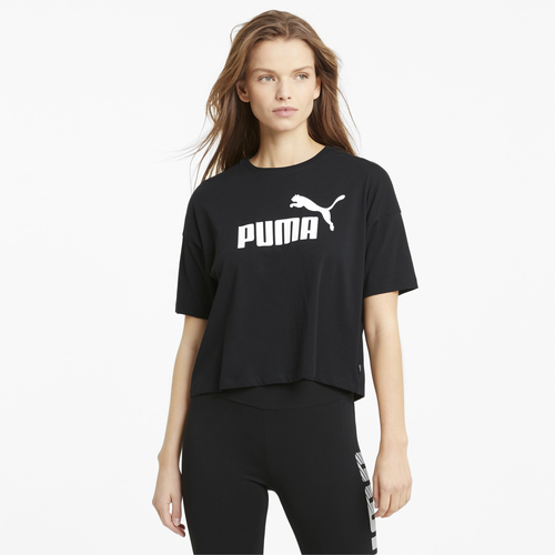 Футболка PUMA Essentials Logo Cropped Women's Tee, размер XXS, черный