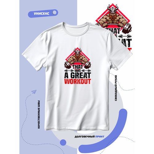 фото Футболка that was a great workout с мощным викингом, размер 4xl, белый smail-p