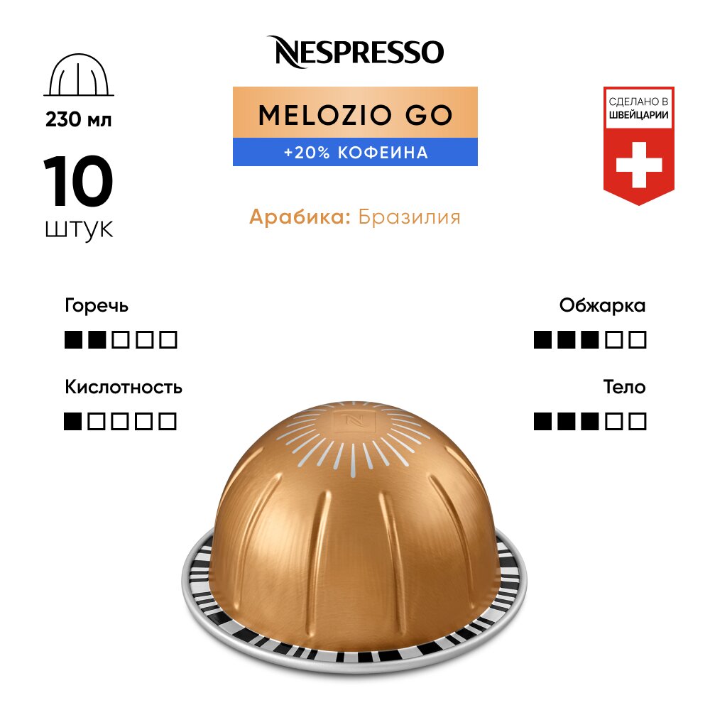 Кофе в капсулах Nespresso Vertuo Melozio Go, 10 капсул, 230 ml - фотография № 4