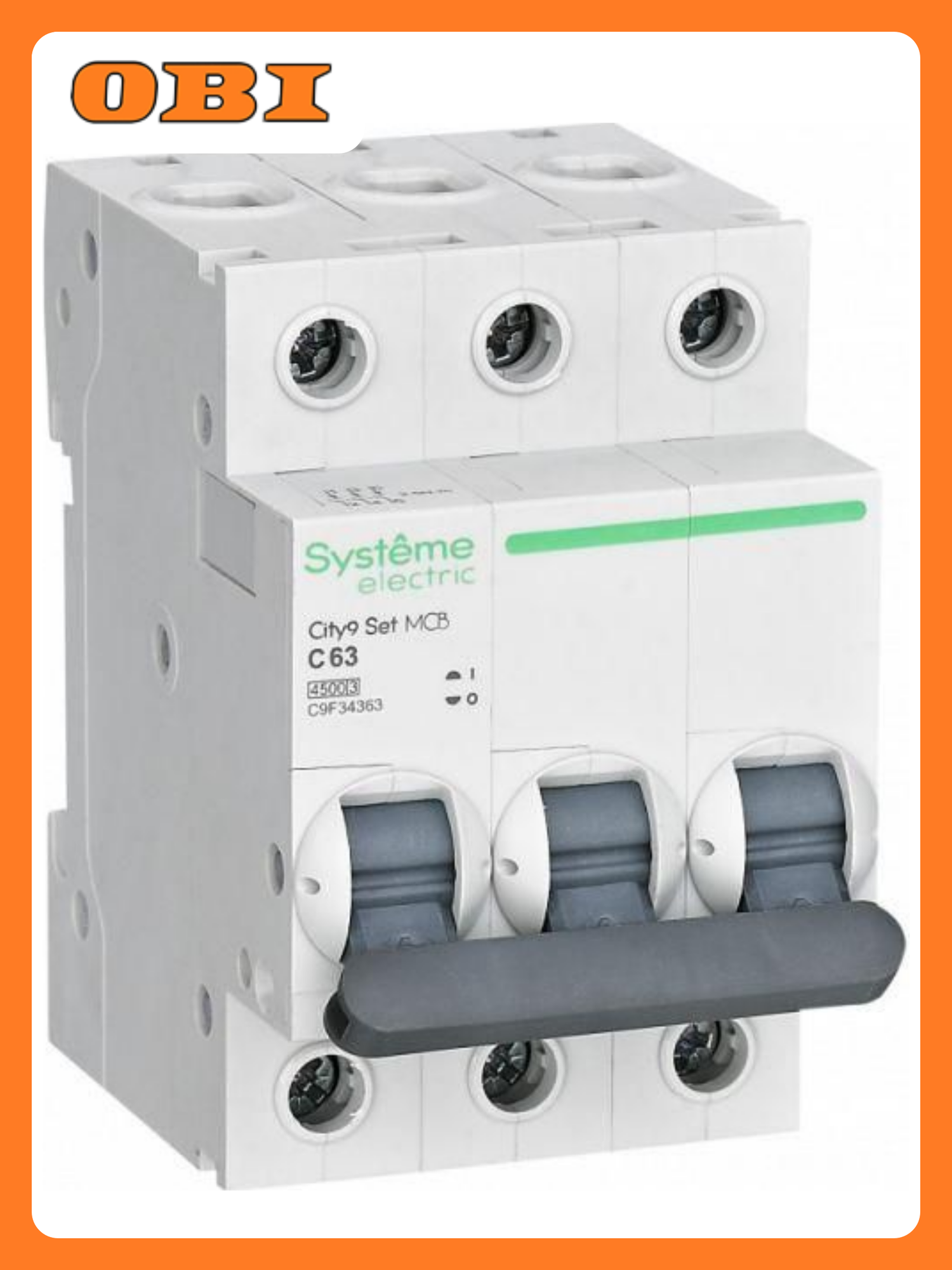 Выключатель автоматический модульный 3п C 63А 4.5кА City9 Set 400В SE C9F34363