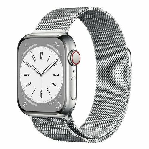 Ремешок миланcкий из нержавеющей стали Milanese Loop для Apple Watch 38/40/41 мм, на магните, серебристый (1)