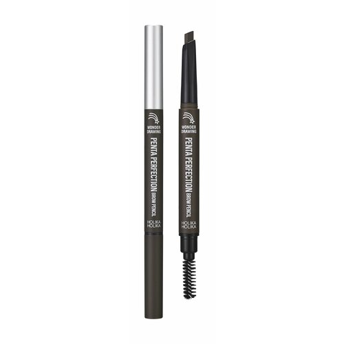 HOLIKA HOLIKA Карандаш для бровей WonderDrawingPentaPerfectionBrowPencil, 0,3 г, 01 DarkBrown