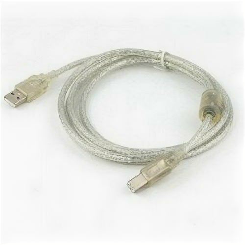 Cablexpert Кабель USB 2.0 Pro, AM/BM, 3м, экран, 2 феррит. кольца, прозрачный (CCF-USB2-AMBM-TR-10) кабель usb2 0 gembird usb a m usb b m 3м черный ccf usb2 ambm 10