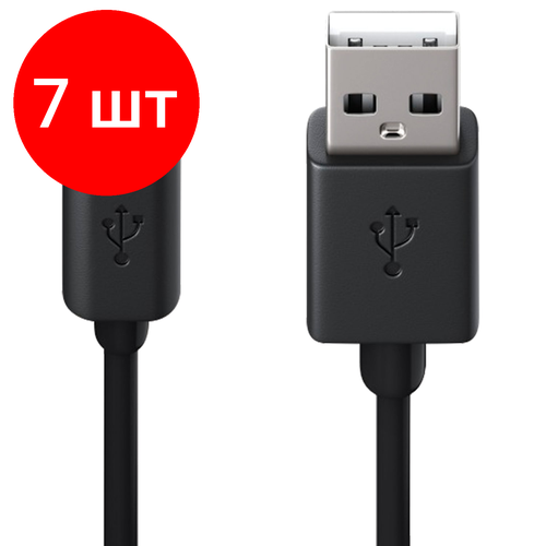 Комплект 7 шт, Кабель USB 2.0 AM-TypeC, 1 м, RED LINE, для подключения портативных устройств и периферии, черный, УТ000010553 комплект 4 шт кабель usb micro usb 2 0 1 м red line для подключения портативных устройств и периферии черный ут000002814