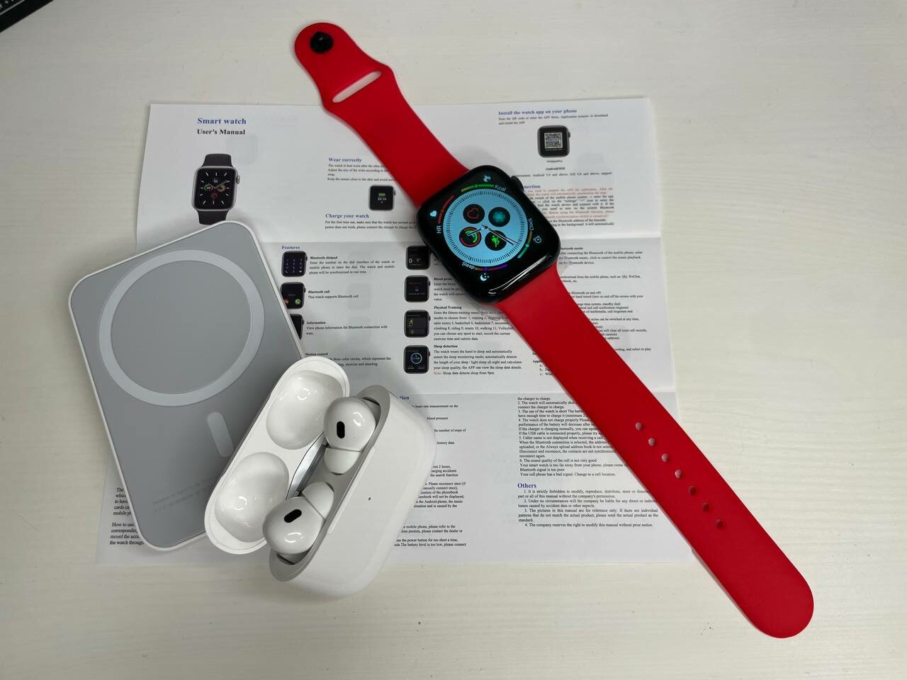 Набор смарт часы watch 8 + беспроводные наушники A.Pods Pro + внешний аккумулятор MagSafe| Совместим с iOS и Android — фото 2