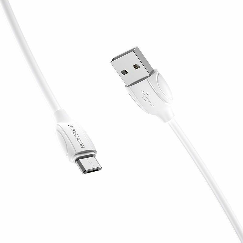 Кабель Borofone USB - microUSB (BX19), 1 м, 1 шт, белый