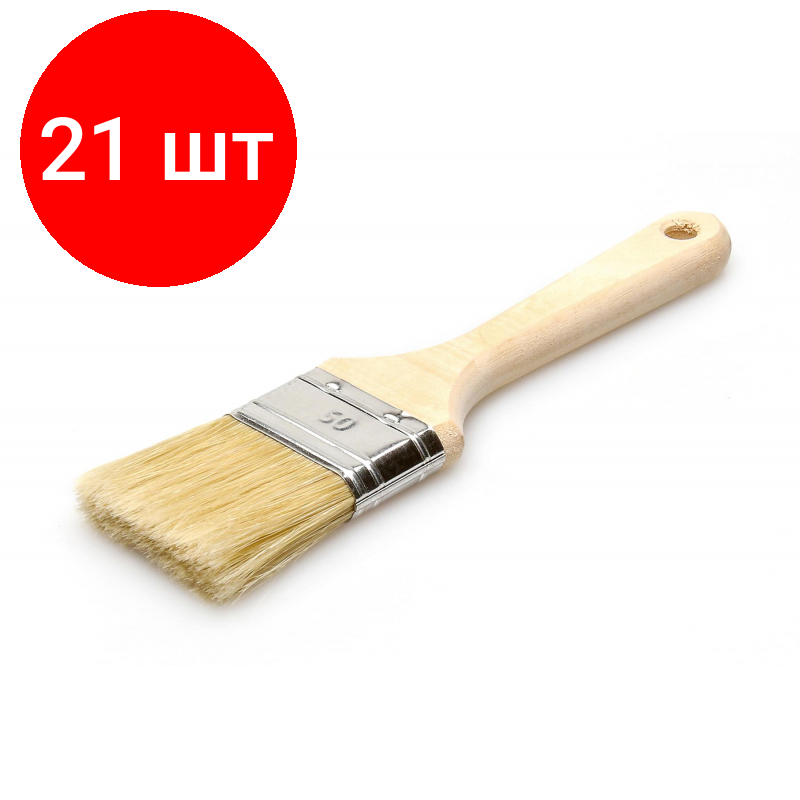 фото Комплект 11 штук, Кисть флейцевая д/фасадных красок 50х14мм Лазурный берег (КФ 50x14)