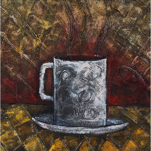 Картина на стену на холсте для интерьера комнаты спальни гостиной кухни интерьерная в квартиру офис Серая кружка декор 4175₽