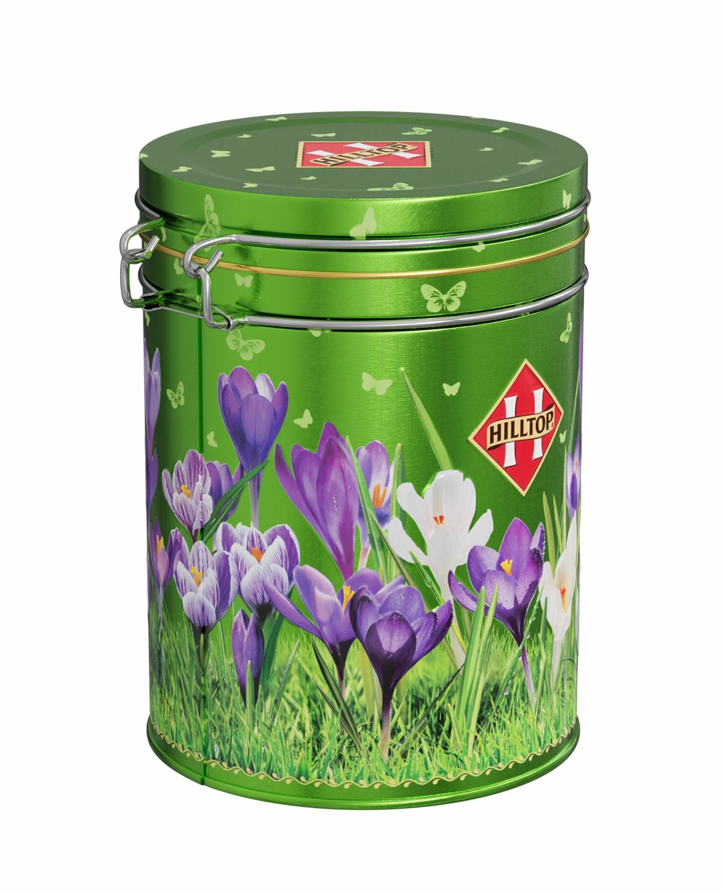 Чай Hilltop банка с клипсой Цветочная аллея Крокусы, 100 гр