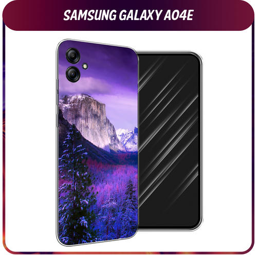 силиконовый чехол черный карбон на samsung galaxy a04e самсунг галакси а04е Силиконовый чехол на Samsung Galaxy A04e / Самсунг A04e Лес 20