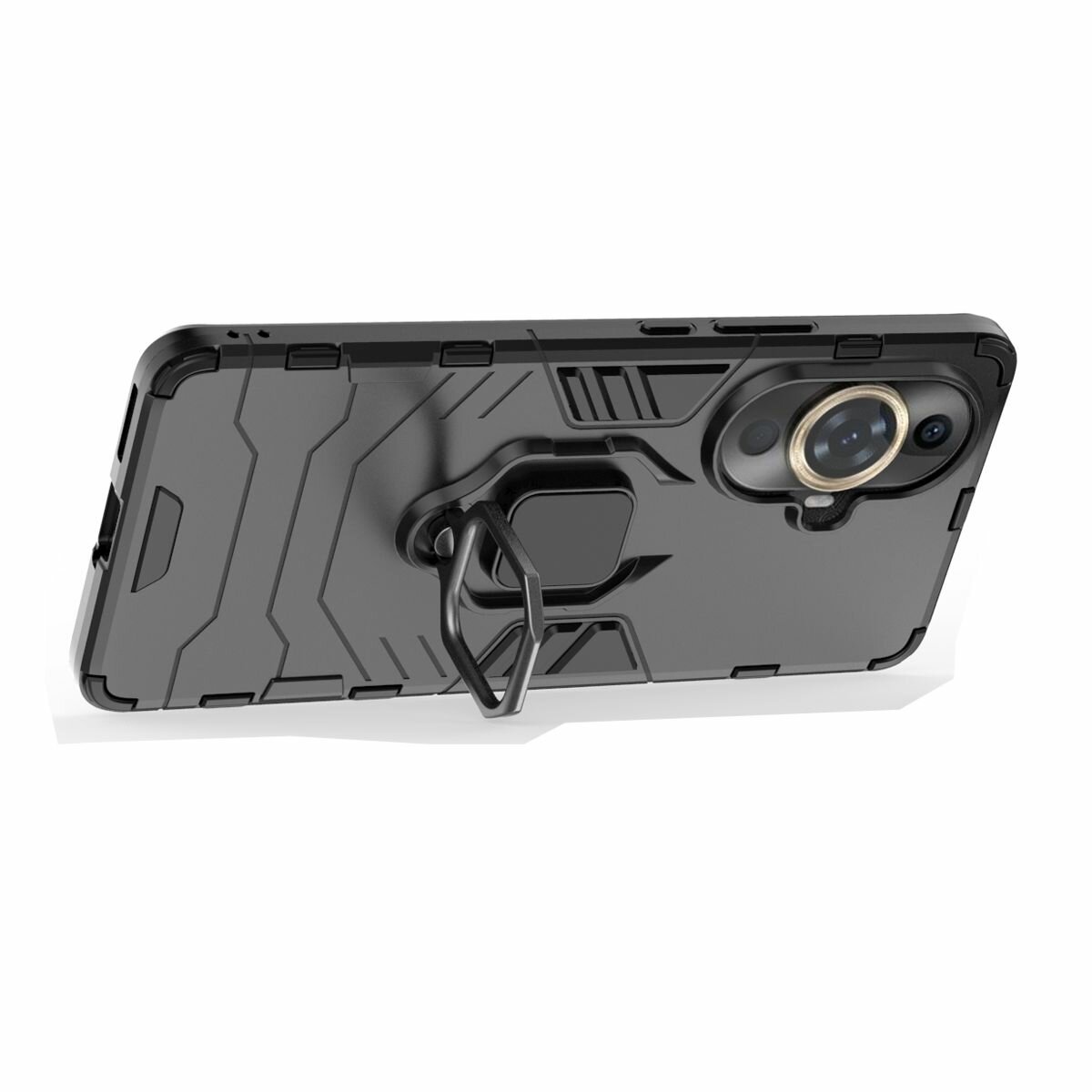 Противоударный чехол с кольцом Panther Case для Huawei Nova 11 Pro (черный)
