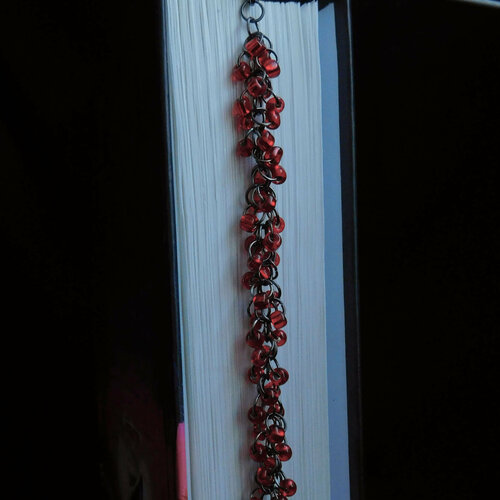 Плетеный браслет Hope's jewelry Asalia, стекло, бисер, 1 шт., размер 17 см, размер one size, диаметр 5 см, красный, серый