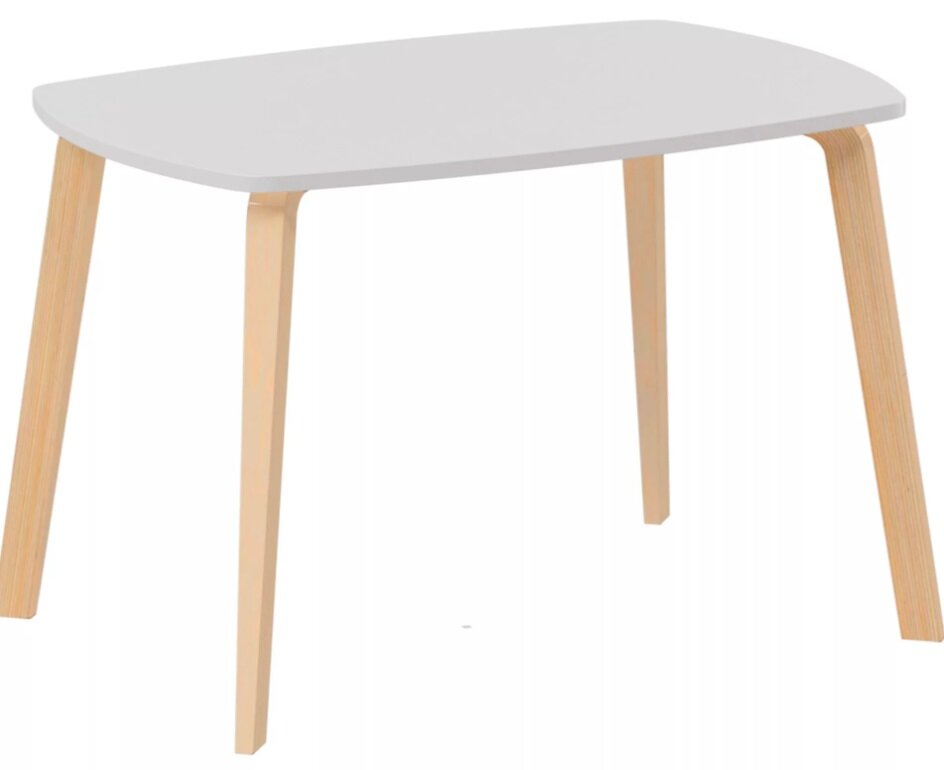 фото Стол обеденный Эра, столешница МДФ 1200*750 - белая, ножки в цвете Водный лак