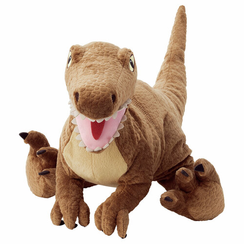 Мягкая игрушка икеа йэттелик, динозавр велоцираптор, 44 см, коричневый