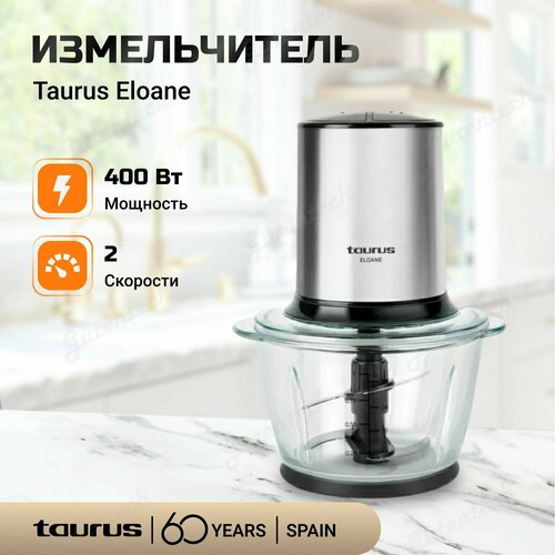 Измельчитель Taurus Eloane 2 скорости работы 2 ножа 4 лезвия из нержавеющей стали серебристый 710700₽